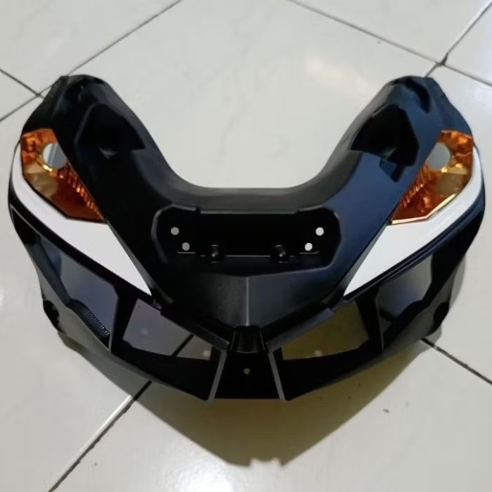 reflektor+alis lampu depan honda vario led old 125/150 custom balck and white sen oren