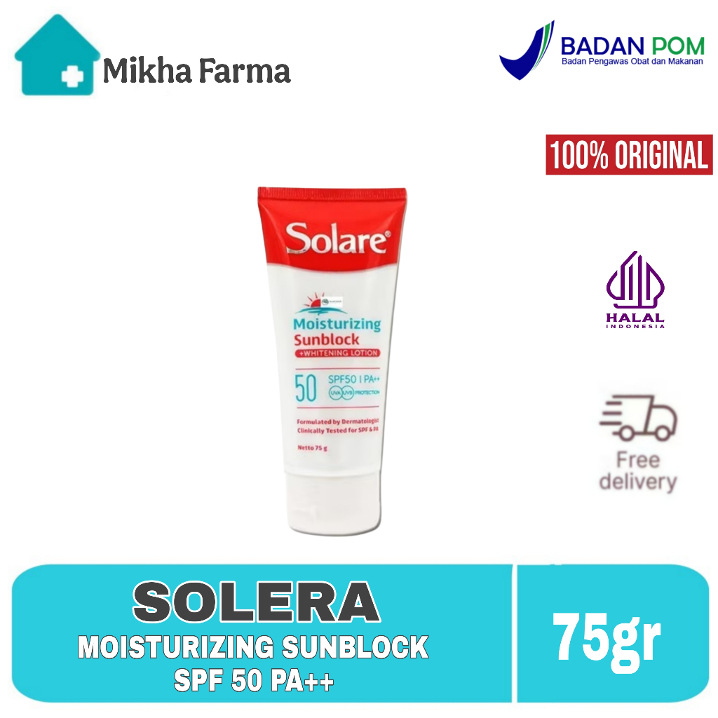 Solare SPF 50 Sunblock - Tabir Surya Melindungi dan Mencerahkan Kulit