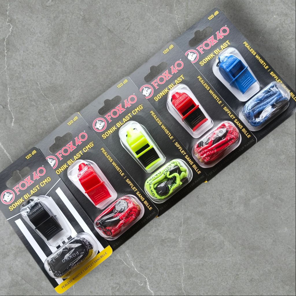 Peluit/pluit Sonik Blast fox 40 120 dB Original + Tali | Peluit Wasit Olahraga Sepak Bola Basket Vol