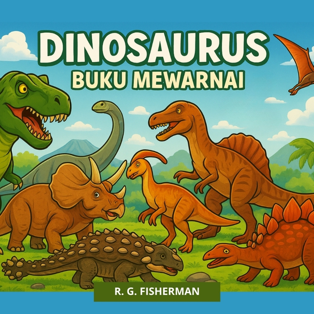 Buku DINOSAURUS (Buku Mewarnai Printable PDF)