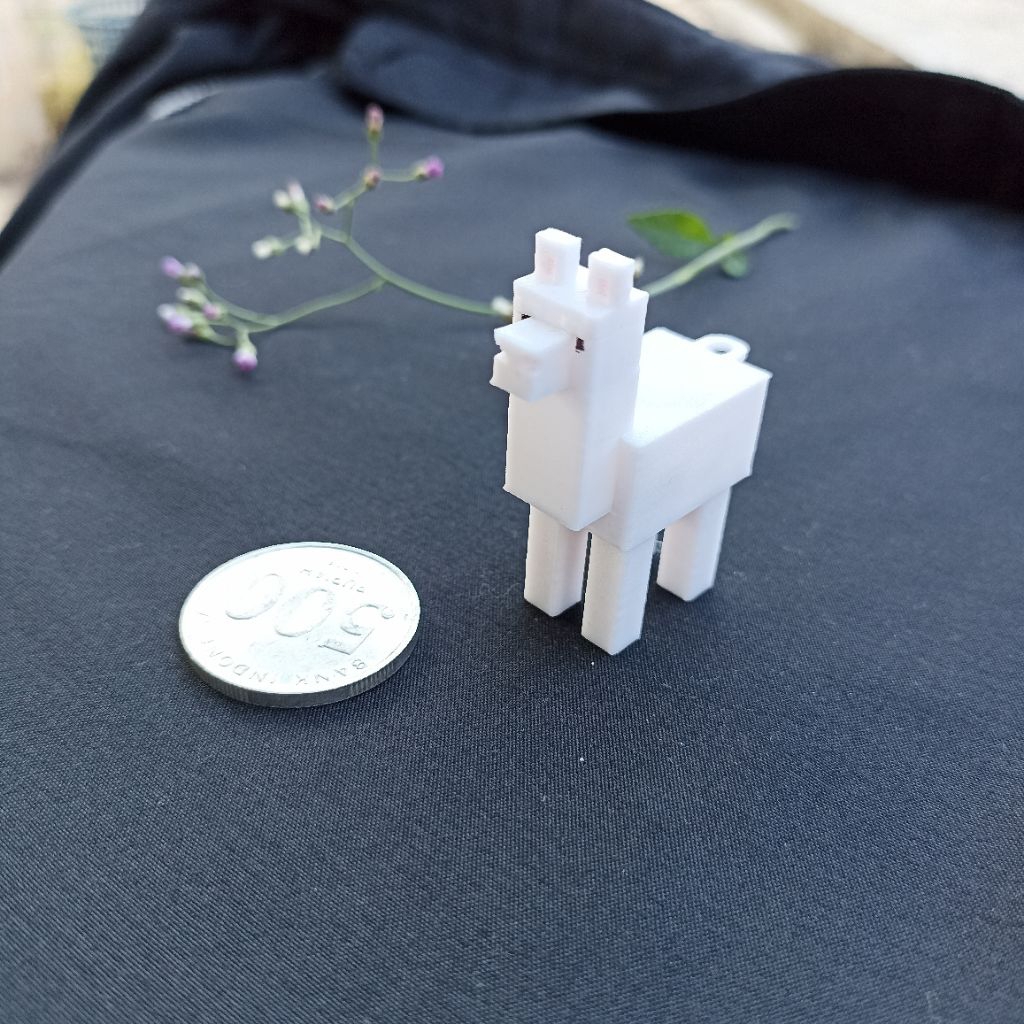 Figure Llama Minecraft Kecil Bahan Gantungan Kunci