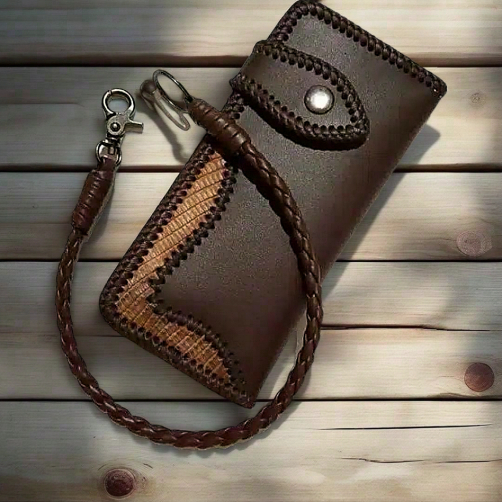 Linkswear Dompet Panjang Kulit Asli Dompet Bikers Tali Anyam Handmade TERBARU