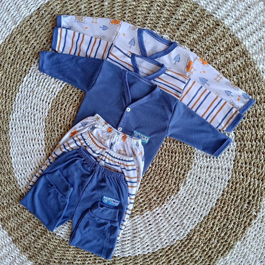 Promo [6Pcs] Stelan Baju Bayi Lengan Panjang Newborn Atasan Bayi Dan Celana Panjang  Bayi Baju Bayi 
