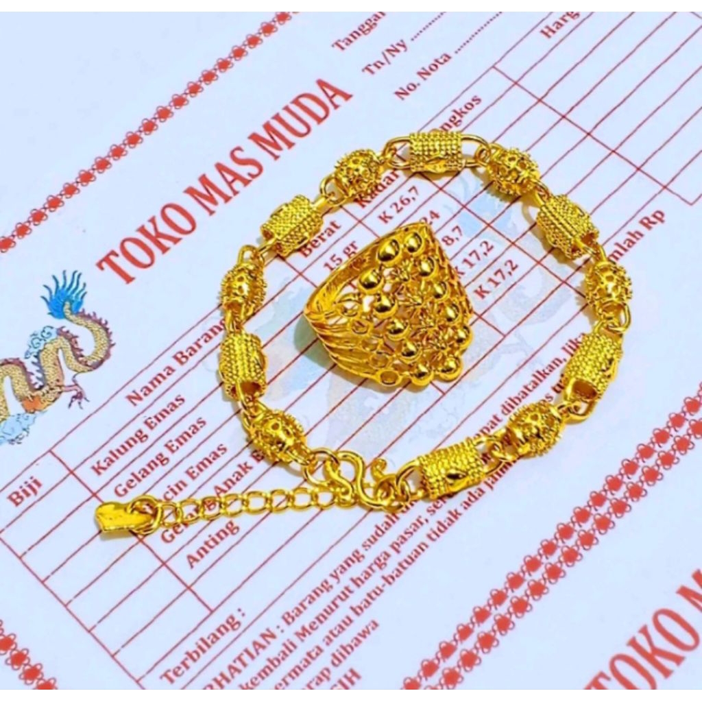Gelang Bambu Free Cincin Dubai Mewah Dan Cantik Berlapis Emas Muda Free Surat Dari Toko Kami Terlari