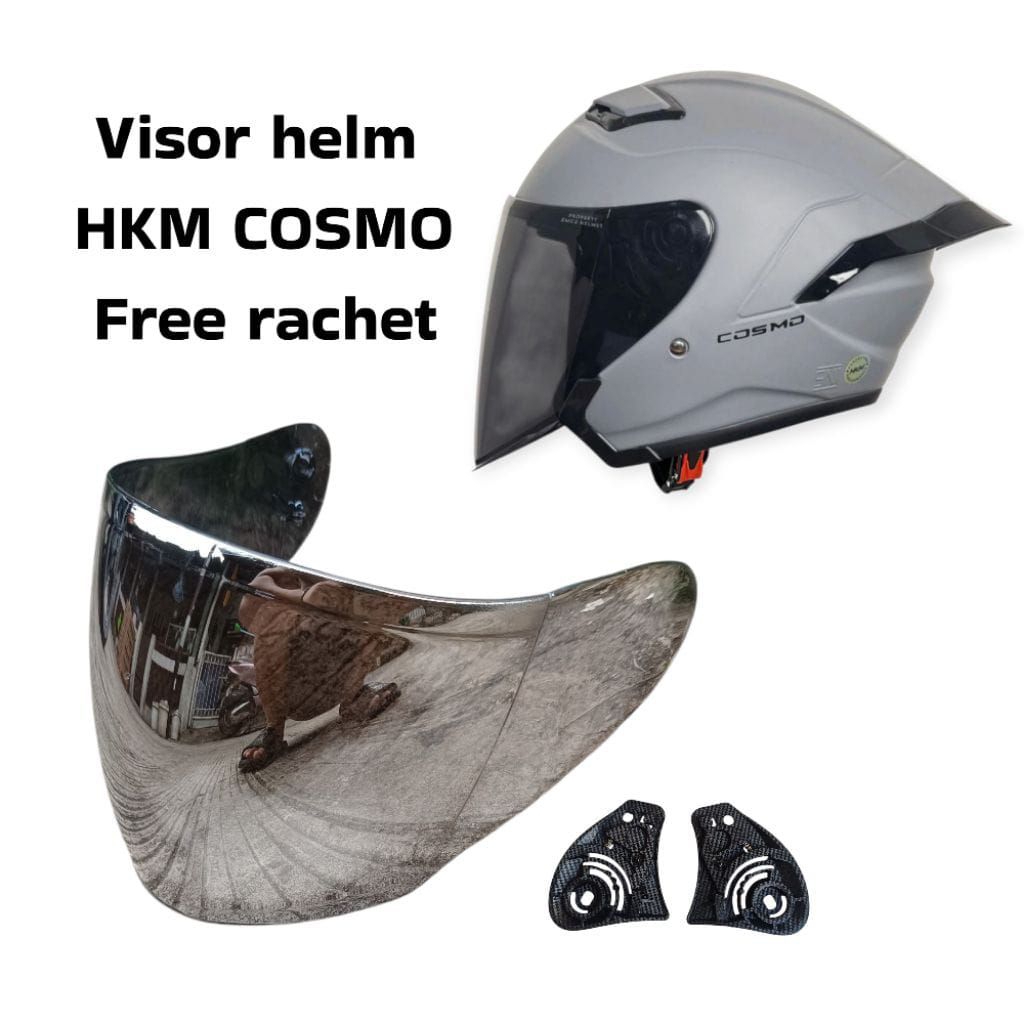 Kaca Helm HKM Cosmo Gratis Ratchet/Dudukan Original