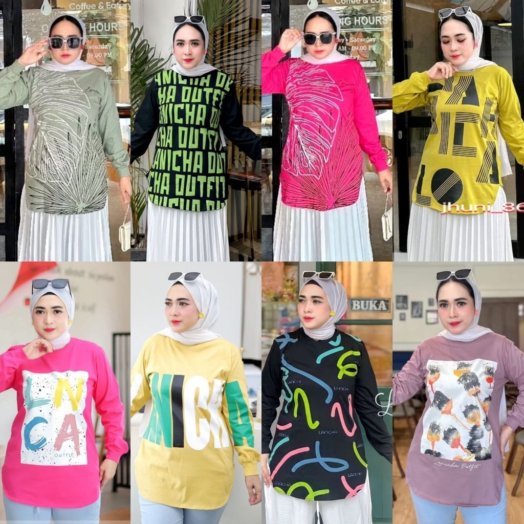 TOP LANICHA ORIGINAL / ATASAN KAOS WANITA LENGAN PANJANG / KAOS WANITA PREMIUM TERBARU