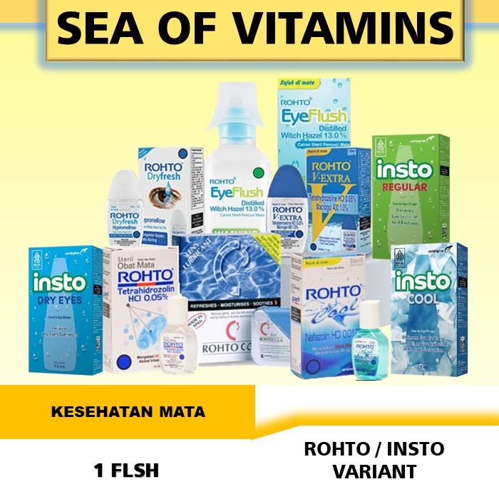 1 PCS OBAT TETES MATA ORIGINAL HALAL VARIANT INSTO REGULAR/ CENDO/ ROHTO EYE FLUSH/ MINI DOSE / EYE 