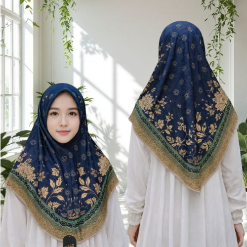 Hijab Instan Bergo Motif Printing Khaira Jersey Zoya