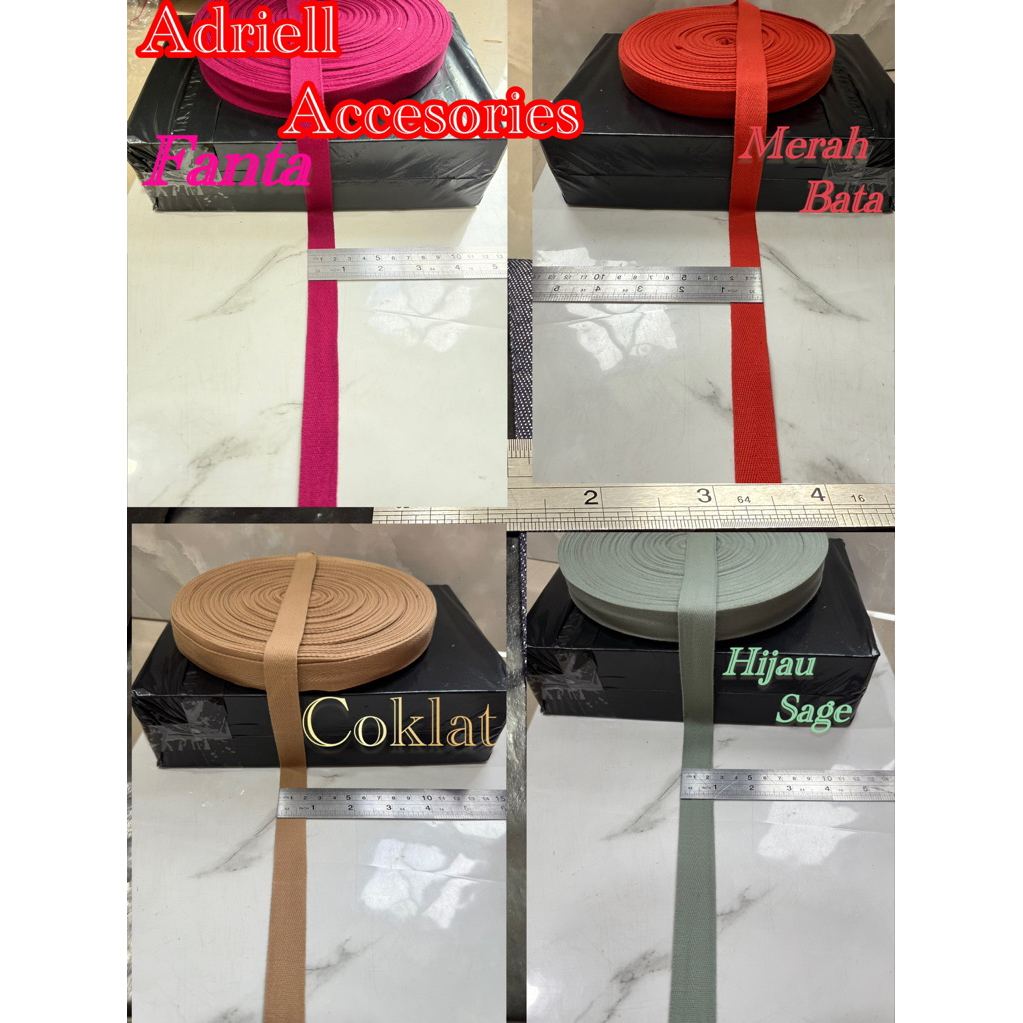 Pita katun 1,5cm-5Cm harga per meter