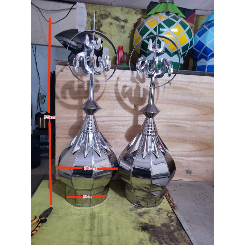 Kubah Masjid Stainless Ukuran 30cm
