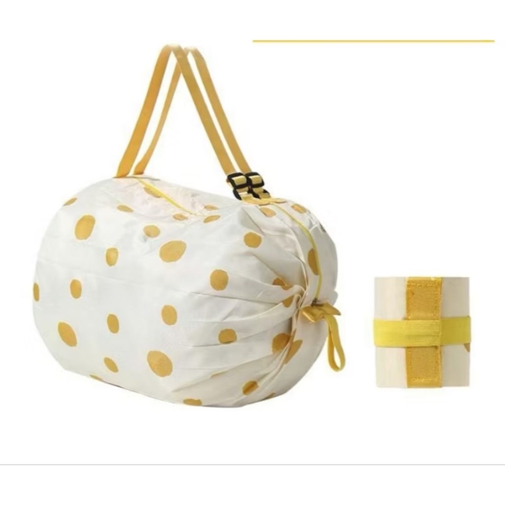 Tas polkadot tote bag polkadot tas belanja lipat motif polkadot shopping bag motif polkadot