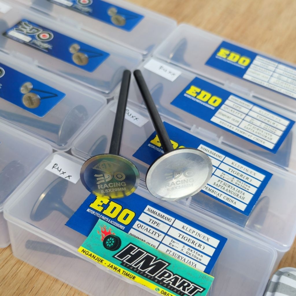 klep tiger 34/29 klep 35/30 klep 36/31 klep batang5,5 dan 5mm EDO RACING