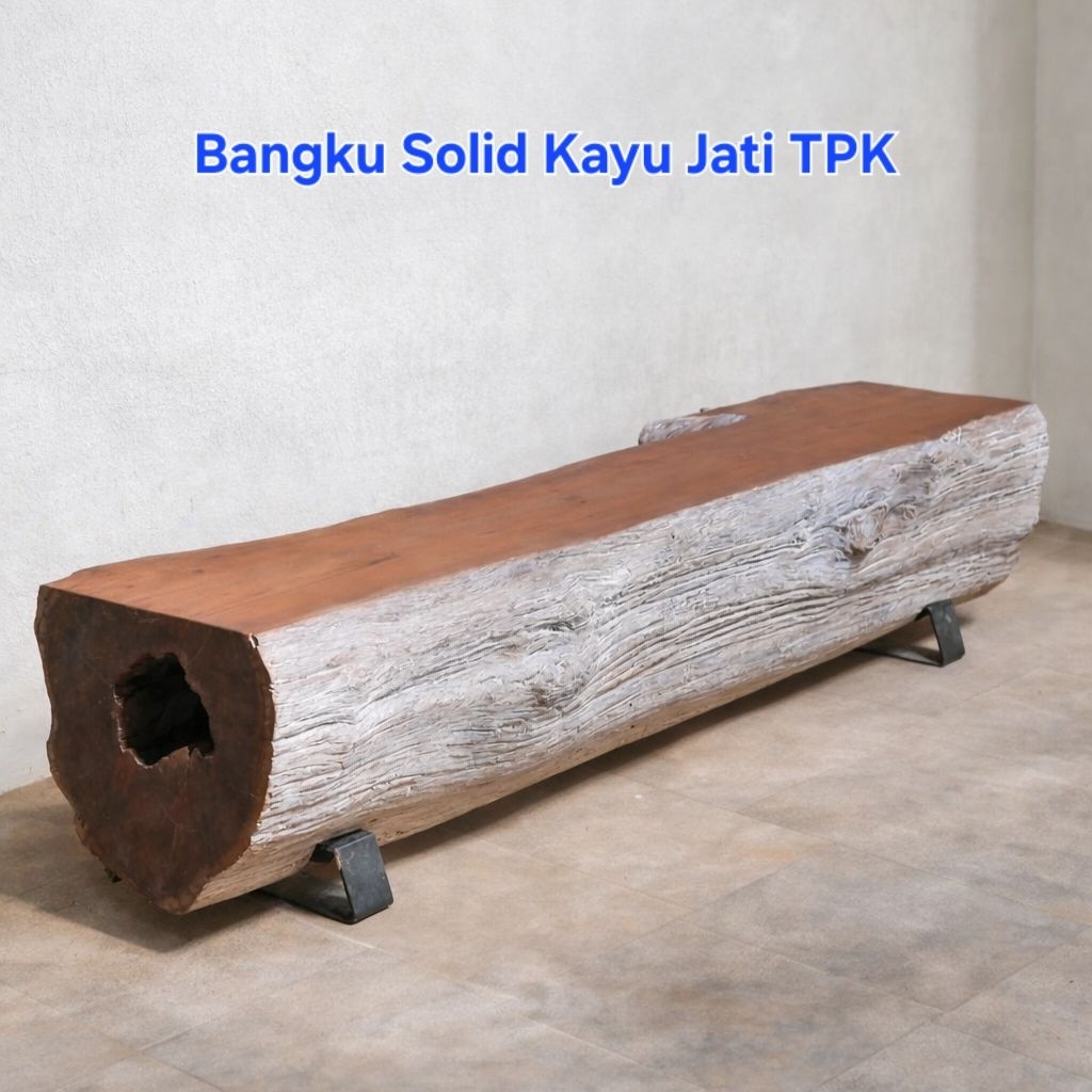 Bangku Balok Kayu Solid Jati Perhutani Bangku Balok Kayu Jati Alami Tanpa Sambungan Bangku Kursi Ter