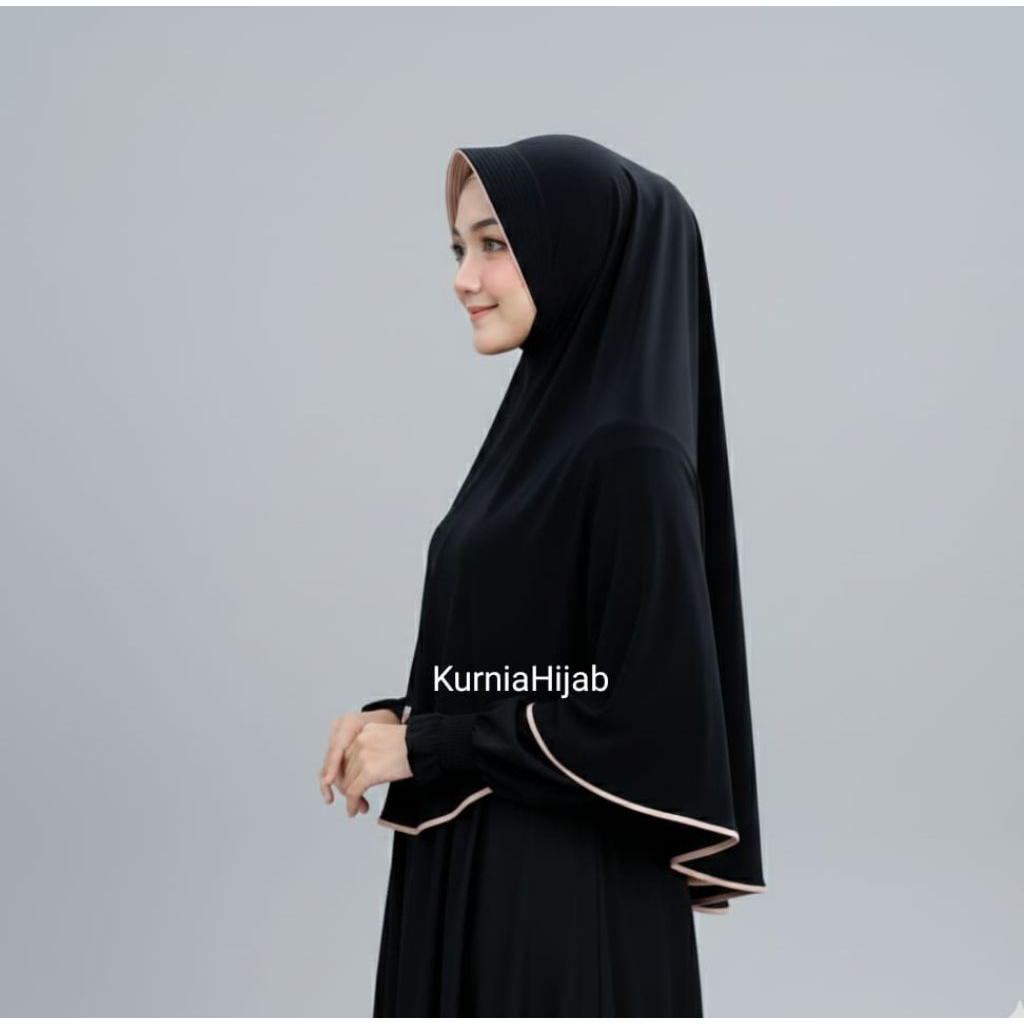 Hijab Syar'i Lis / Hijab Jumbo Lis bahan jersey / Hijab Syar'i umroh