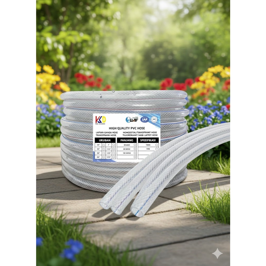 selang air serat benang 1 inch selang pvc transparan flexible irigasi rumah tangga cuci kendaraan