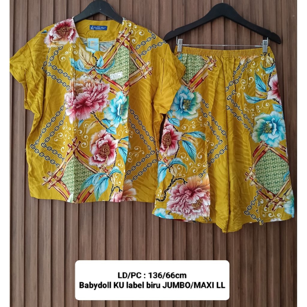 Babydoll/setcel maxi LL kencana ungu label biru