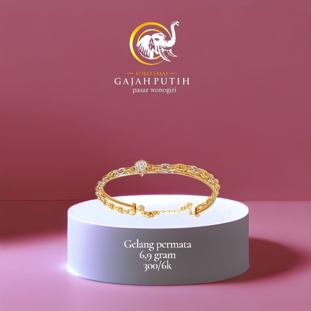 Gelang emas permata 6,9 gram