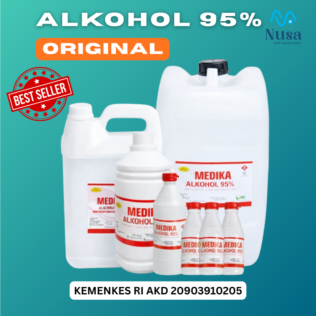 Original Medika Alkohol 95% 1 Liter MEDIKA Alcohol 95% Alkohol Medis