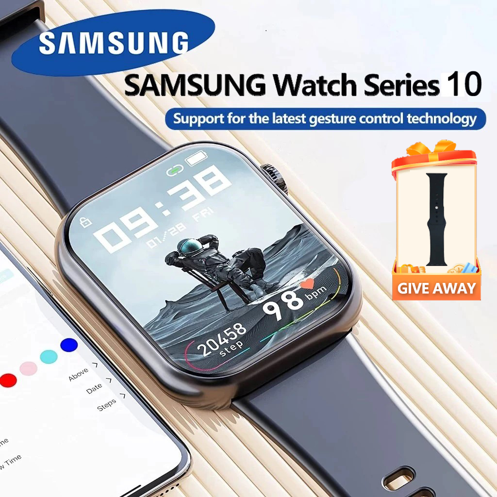 SAMSUNG SmartWatch 10 Max Waterproof Bluetooth Call Jam Smartwatch Wanita Pria Olahraga Monitor Deta