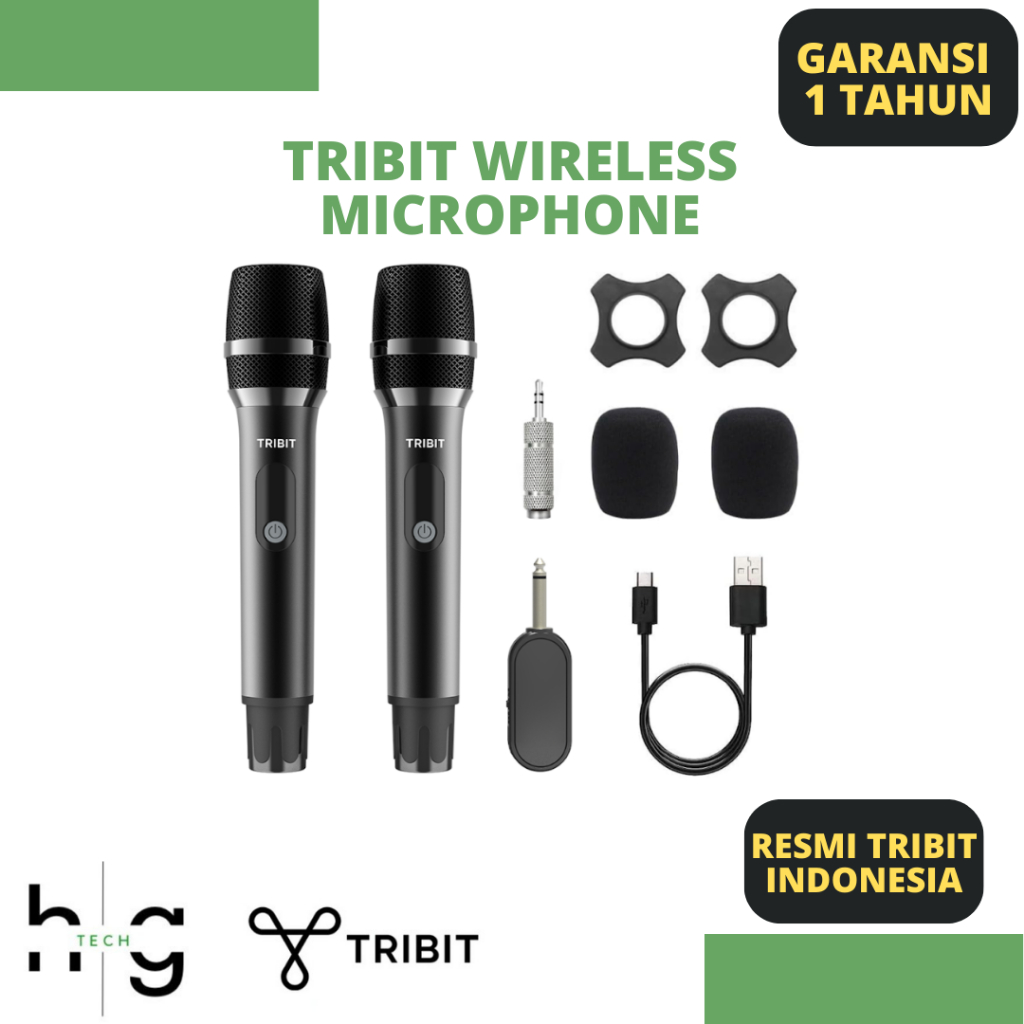 Tribit Microphone Wireless 2pcs Mic 2.4Ghz Universal StormBox Blast 2 Dongle Adapter Receiver 12HR