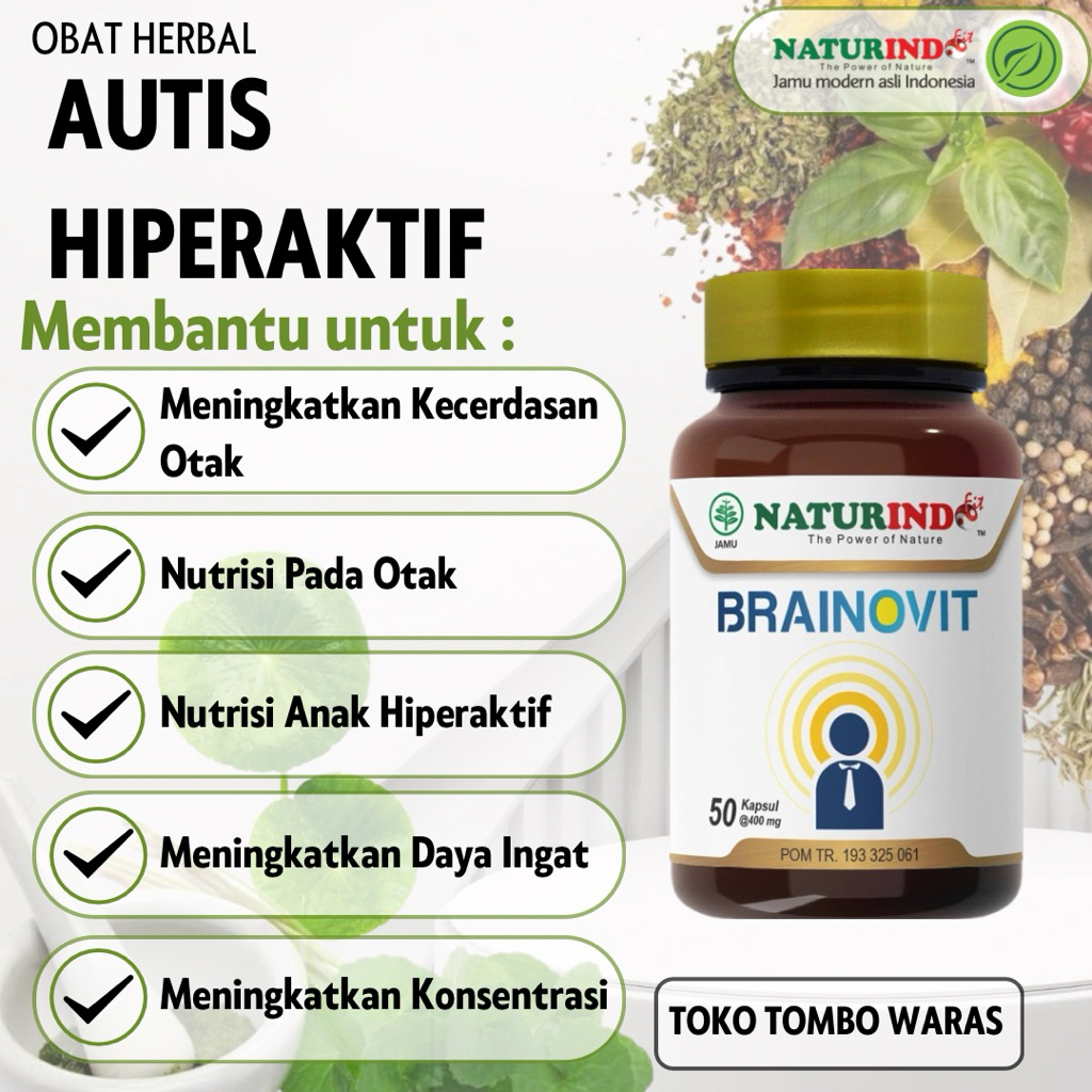 BRAINOVIT NATURINDO SUPLEMEN ATASI AUTIS HIPERAKTIF ANAK, REMAJA, DEWASA