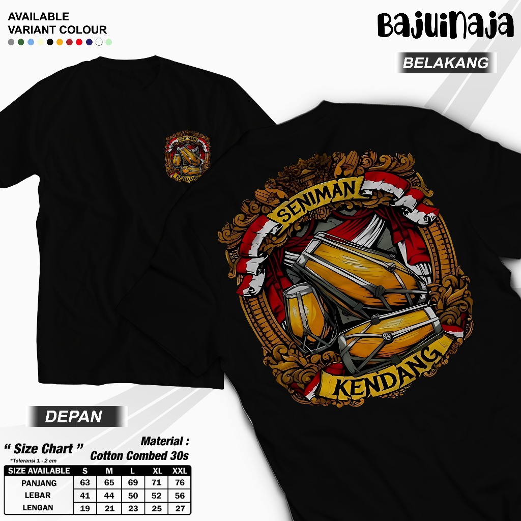 Kaos Kendang Jaipong || kaos Kendang Rampak || Kaos Kendangers || Kaos Musisi Kendang combed 30s COD