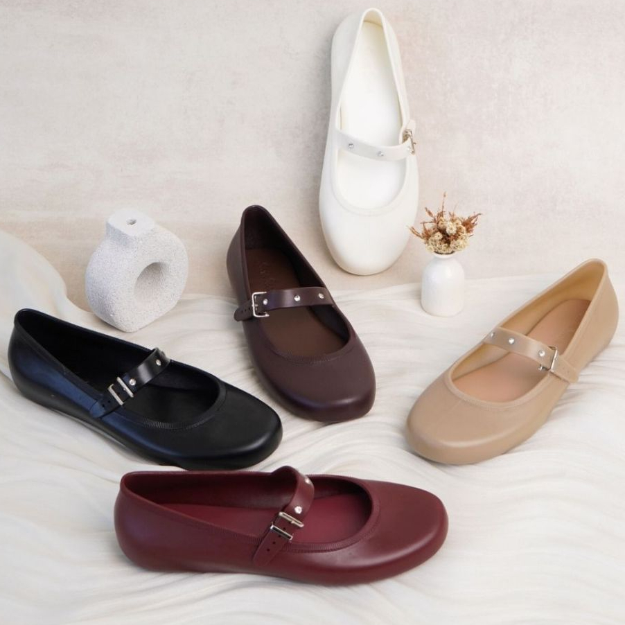SARA SARA YUK - LAYLA Sepatu Sandal Mary Jane Flat Bahan Jelly Ukuran 36 - 40 Sendal Wanita Karet PV