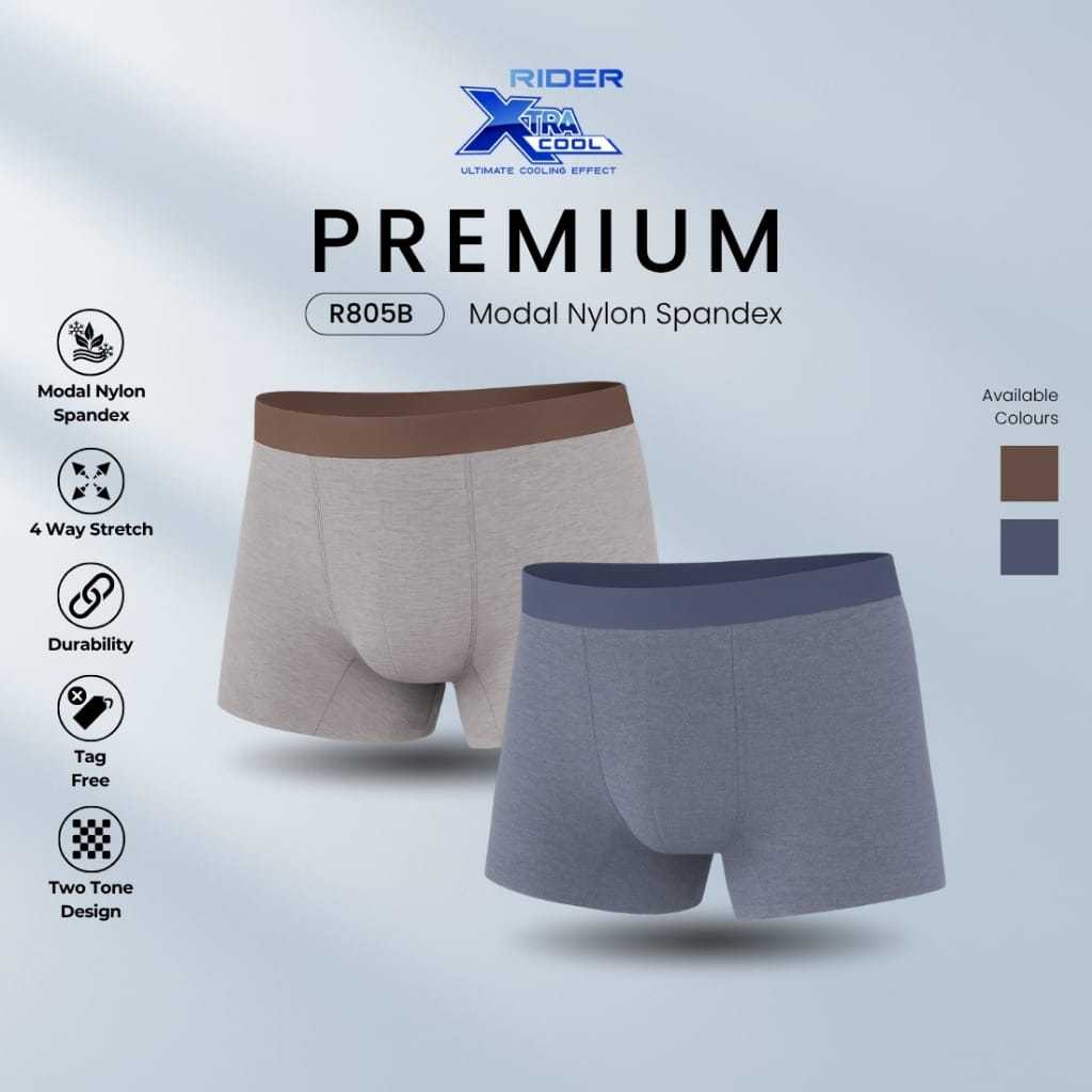 Rider Xtracool Boxer Seamless - Boxer Pria Modal Nylon Spandex R805B isi 1 Pcs