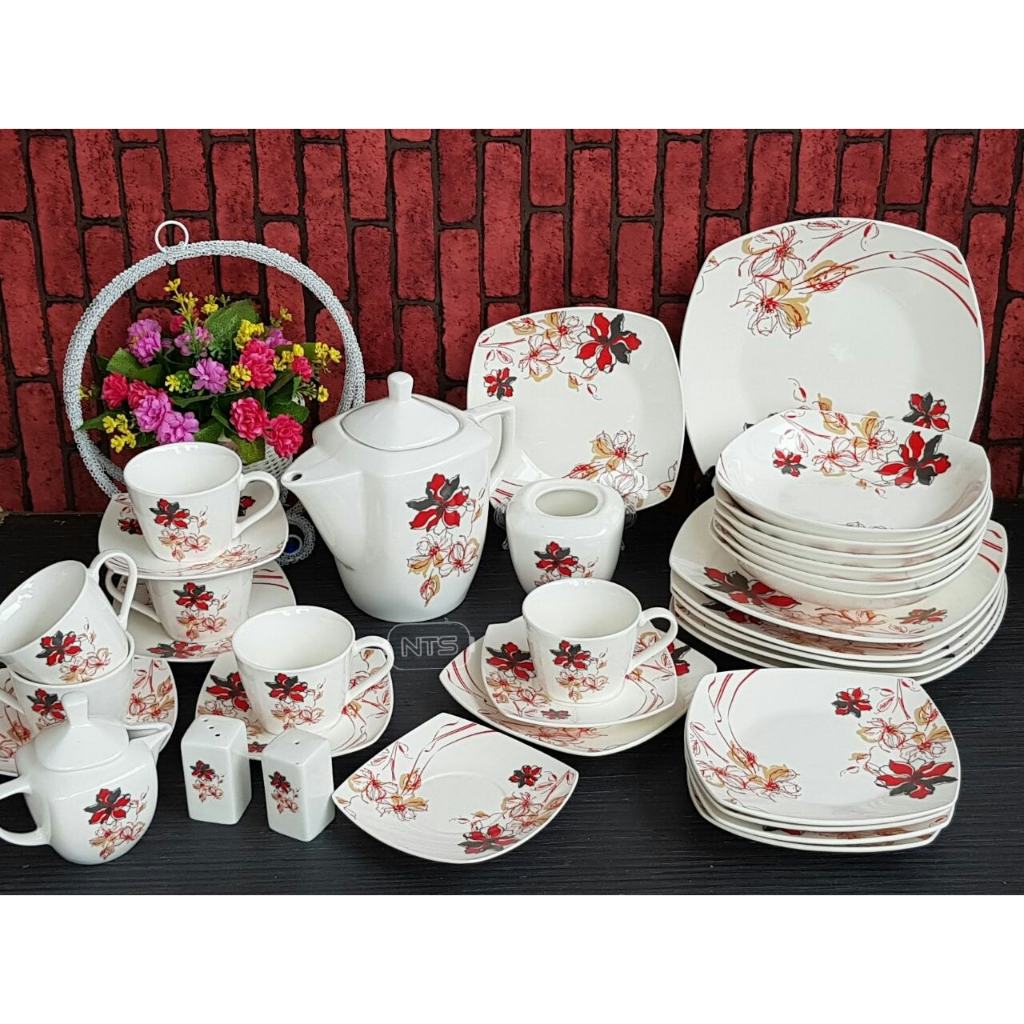 37 Pieces Dinner Set Nakami Keramik Porselen Promo Paling Murah Cuci Gudang