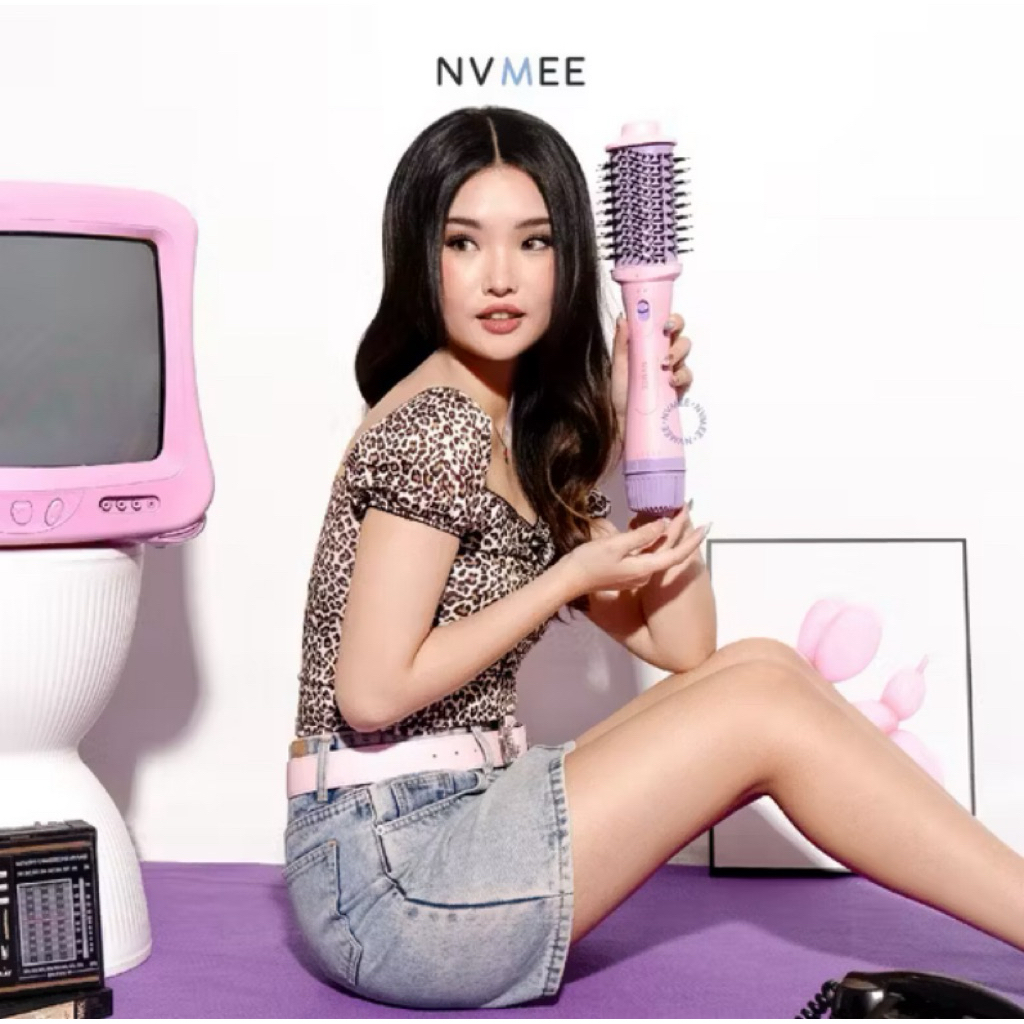 NVMEE LEO BLOW DRYER - Sisir Pengering Hot Air 2in1 Low Watt Natural Blow with Volume