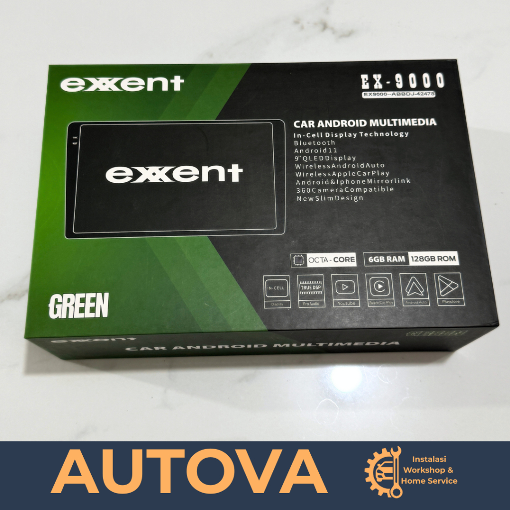 Exxent-9000 Android Head Unit 9" 6GB/128GB RAM