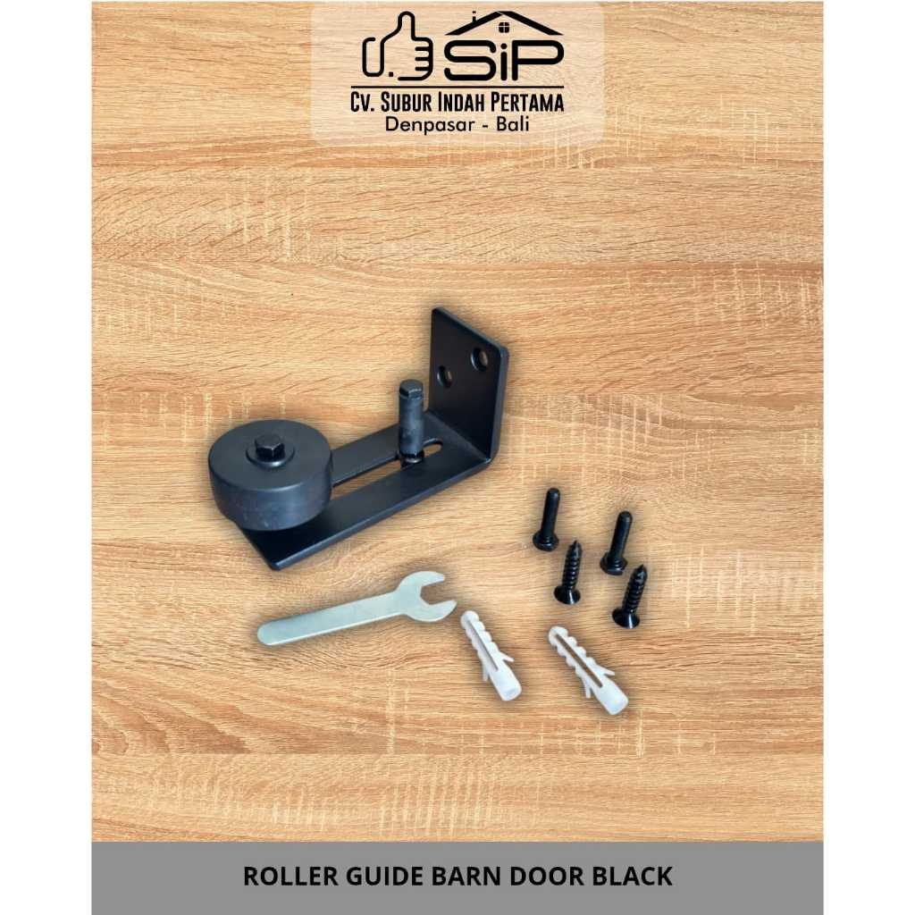 Roller/roda pintu /roller geser Guide Barn Door Black