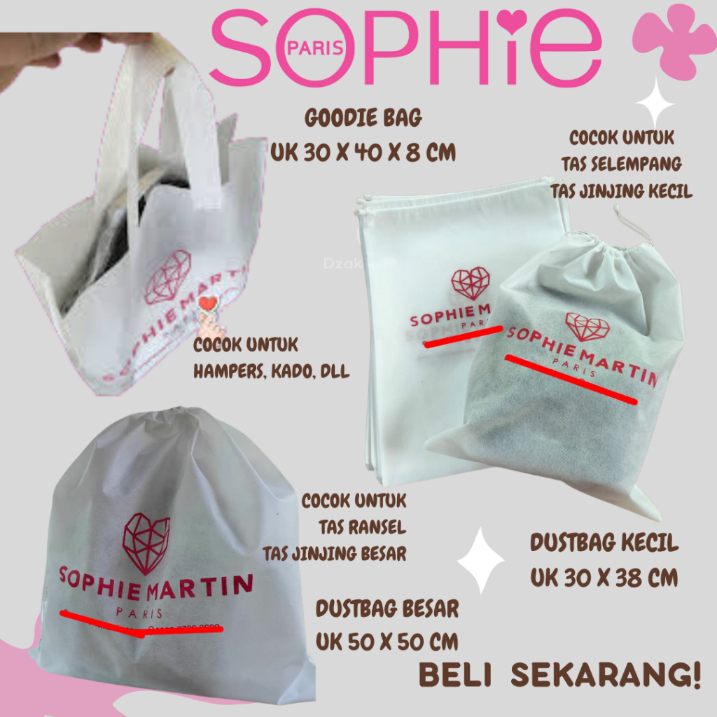 Tas Serut Putih Polos Dustbag Travel Organizer Kantong Penyimpan Tas Sepatu Barang Pouch Serut Spunb