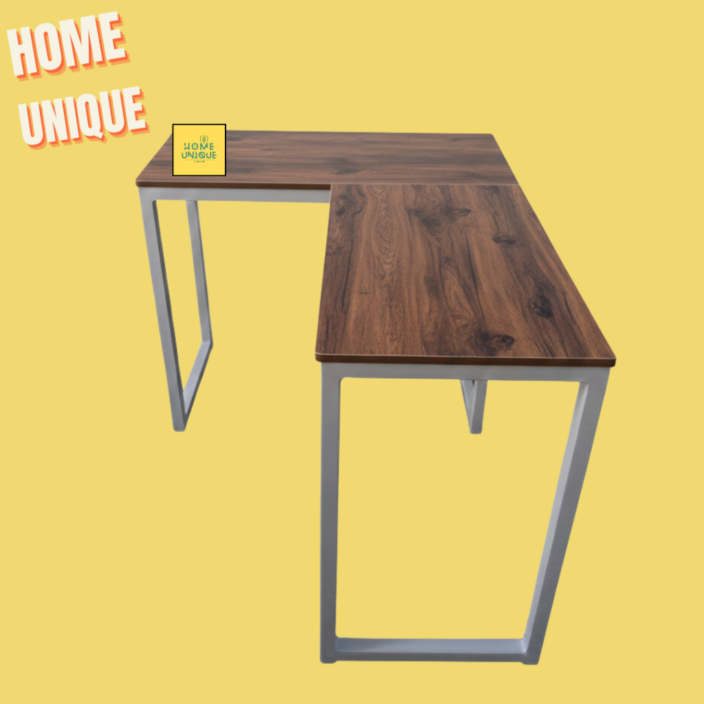HOMEUNIQUE Meja kerja Letter L Type L Meja laptop kantor Makan Belajar Meja Resto Meja Jualan Bazar