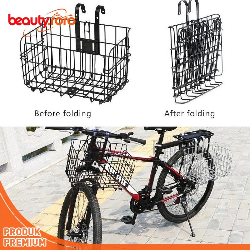 Keranjang Sepeda Lipat Foldable Basket Untuk Sepeda Dewasa MTB Seli Lipat Aksesoris Sepeda