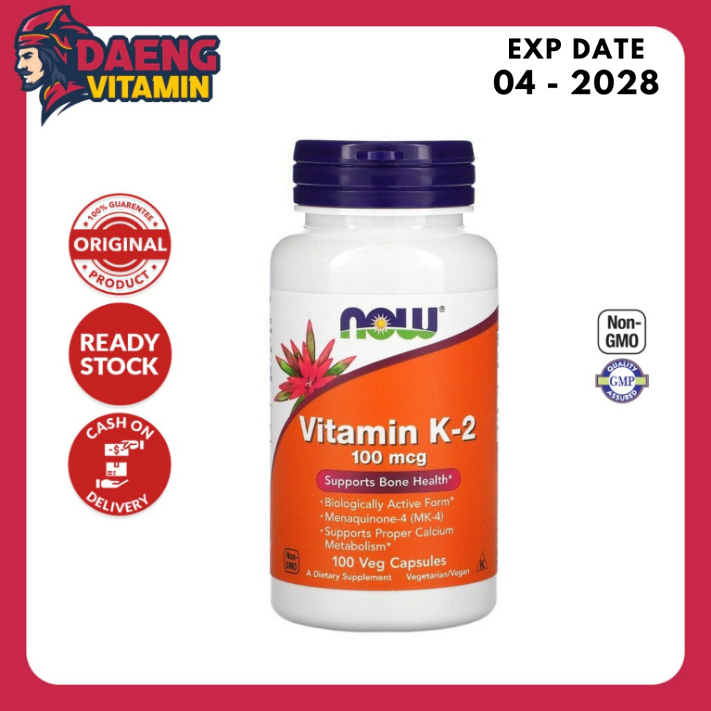 Suplemen Vitamin Now K2 K-2 100 mcg 100 Vcaps