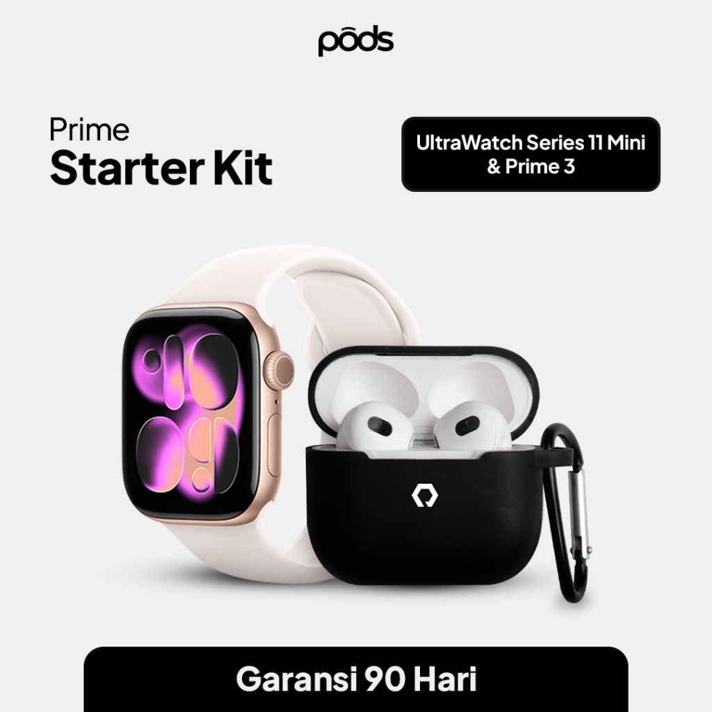 ThePods Prime Starter Kit PrimeWatch Series 11 Mini & Prime 3 TWS EXTRA BASS & SmartWatch 42MM Amole