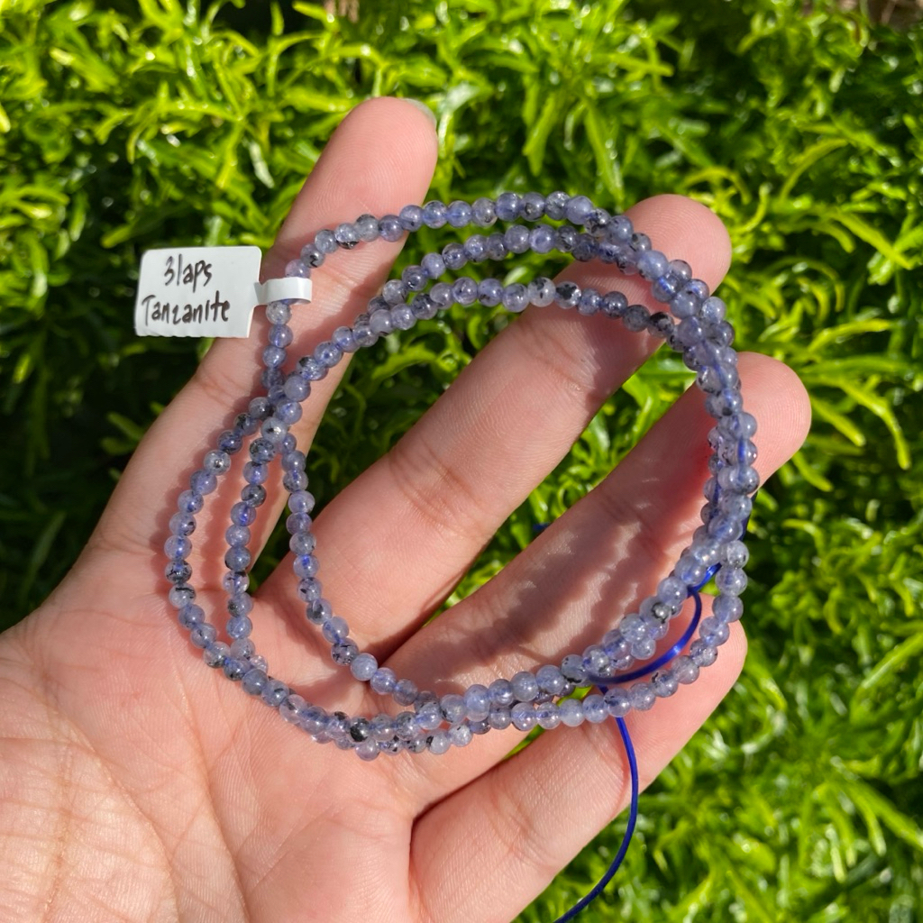 gelang batu alam asli 3laps tanzanite 3mm