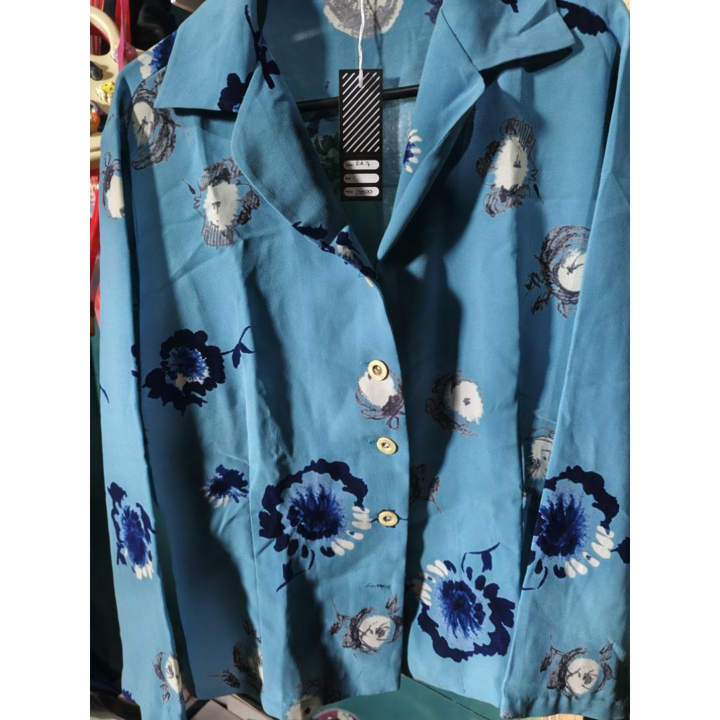 KEMEJA BIRU ATASAN WANITA IMPORT