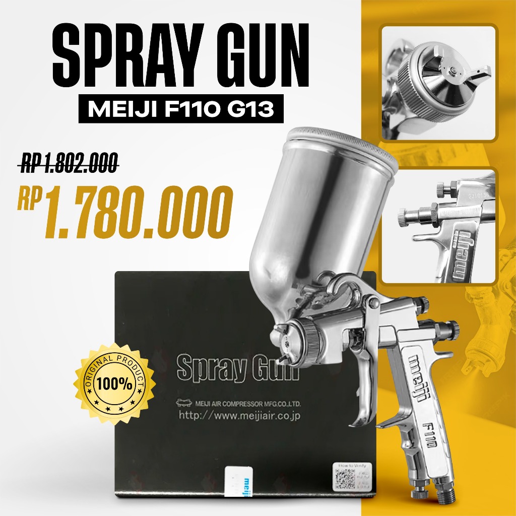 spray gun F110 tabung atas meiji - meiji F110 tabung atas G13 ORIGINAL JEPANG
