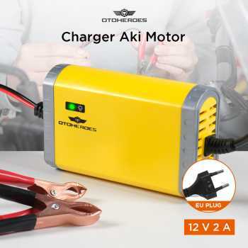 charger aki motor / cas aki motor /  casan aki mtr 12v 2 a