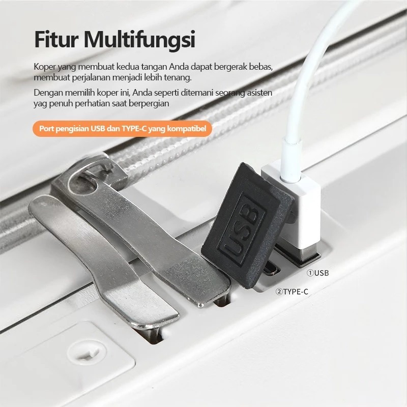 GARANSI Forgui koper Kabin 20 Inch Bagasi tas koper besar anak perempuan 24 Inch Beauty Case koper