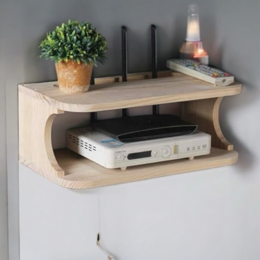 rak dinding untuk set-top box TV dan router WiFi