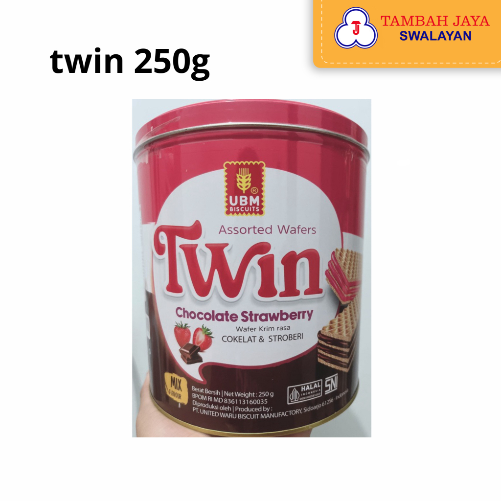 Ubm Twin Biscuit Chocolate Strawberry 250gr Wafer Renyah
