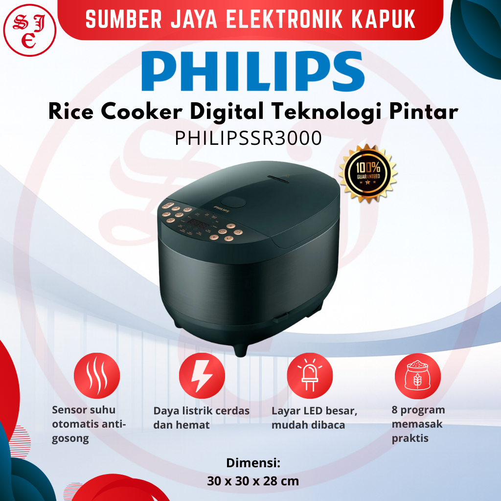 Philips Digital Rice Cooker 2 Liter HD4515/33 Series 3000 - Magic Com Bakuhanseki Smart 3D Garansi R