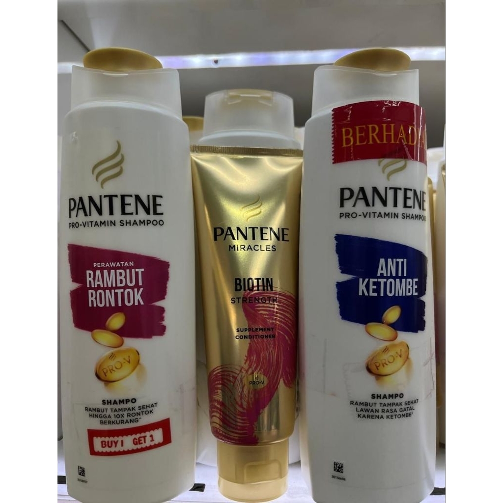 (beli 1 gratis 1) PANTENE shampo botol 290ml gratis conditioner biotin 70ml
