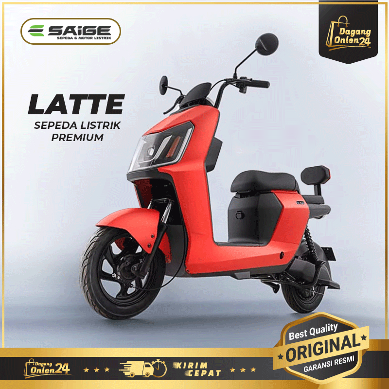 SaiGe LATTE 500W 48/12Ah Sepeda Listrik Terbaru 2025 Murah Anti Air Speda Dewasa Dan Anak laki laki