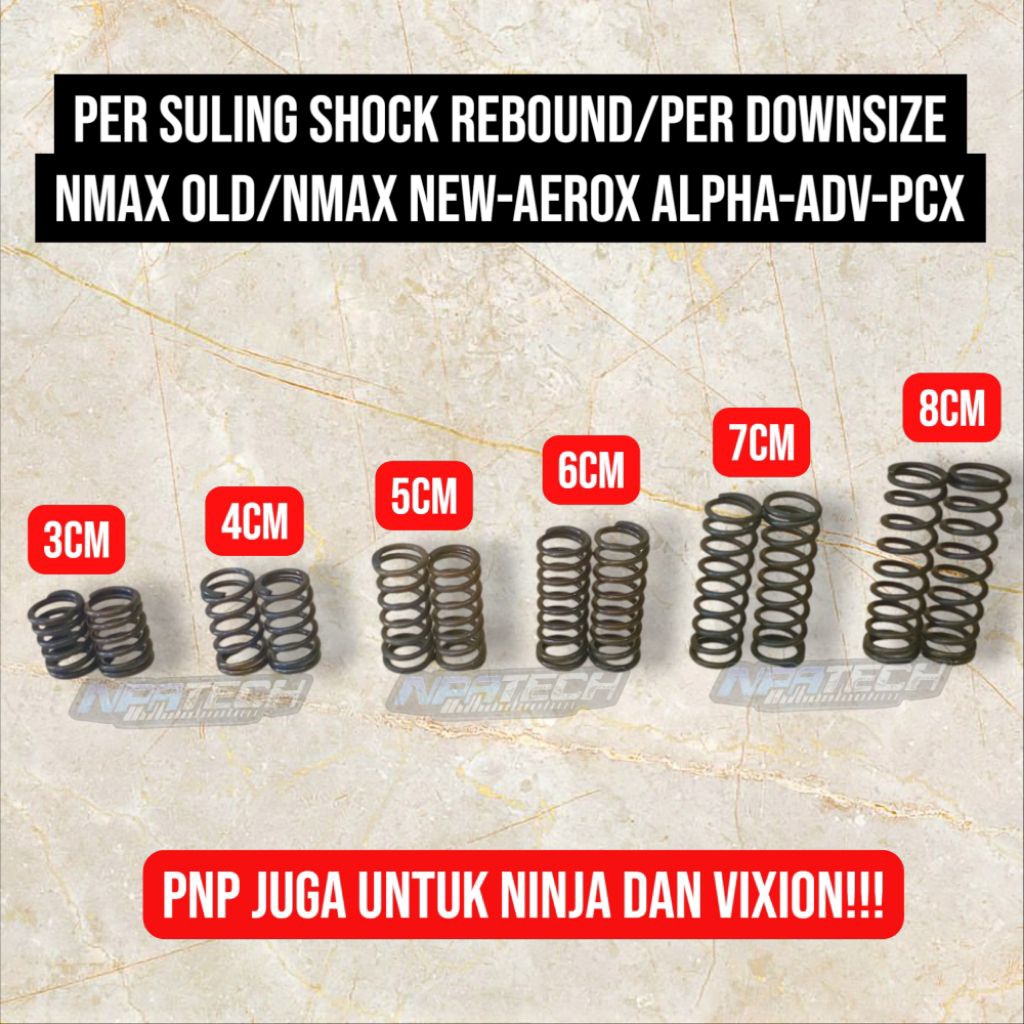 Per Rebound Downsize Suling Shock Depan Nmax New Old PCX ADV Vixion Aerox Alpha Ninja Bahan Berkuali