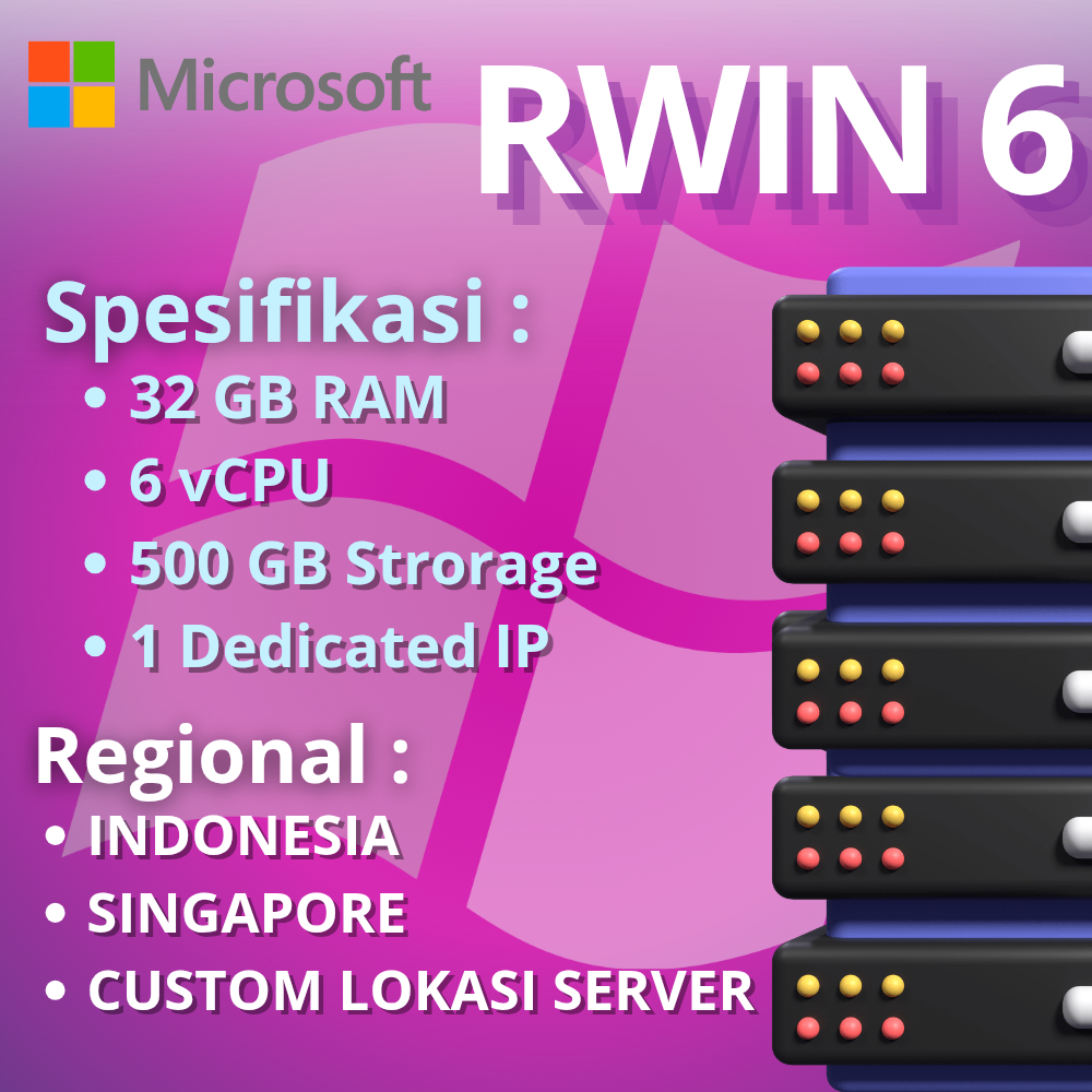 WINDOWS RDP BULANAN BISA PERPANJANG IP SAMA DAN BISA CUSTOM LOKASI SERVER