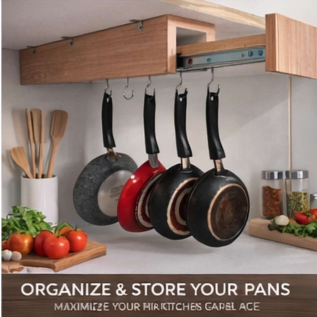 Gantungan Panci Kolong Dapur Model Rel Tarik Dorong RELL – Rak Gantung Bawah Lemari